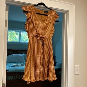 Flowy cap sleeve polka dot dress from Lulu’s